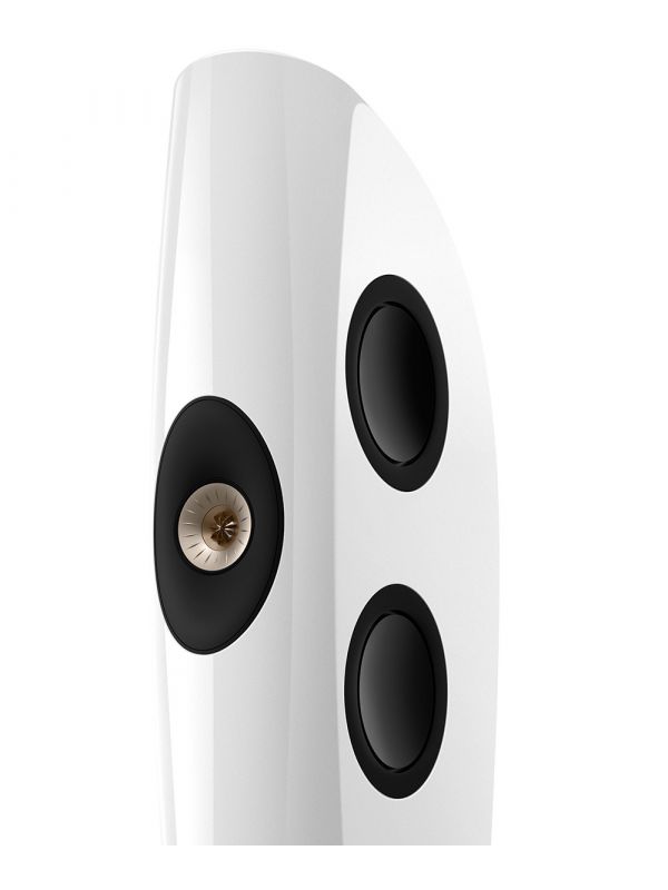 KEF Uni-Q® Ultra Hi-Fi Floorstanding Tower Speakers Color Artic White / Champagne (Blade One Meta)