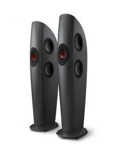 KEF Uni-Q® Ultra Hi-Fi Floorstanding Tower Speakers Color Charcoal Grey / Red (Blade One Meta)