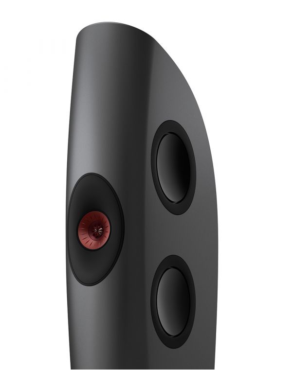 KEF Uni-Q® Ultra Hi-Fi Floorstanding Tower Speakers Color Charcoal Grey / Red (Blade One Meta)