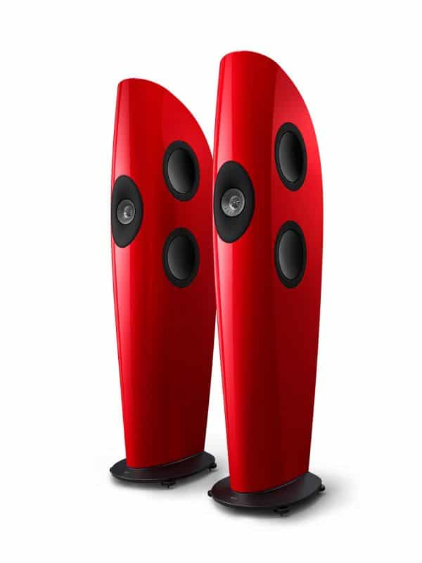 KEF Uni-Q® Ultra Hi-Fi Haut-Parleurs Colonnes / Tours Ultra Hi-Fi Couleur Racing Rouge et Gris (Blade One Meta)