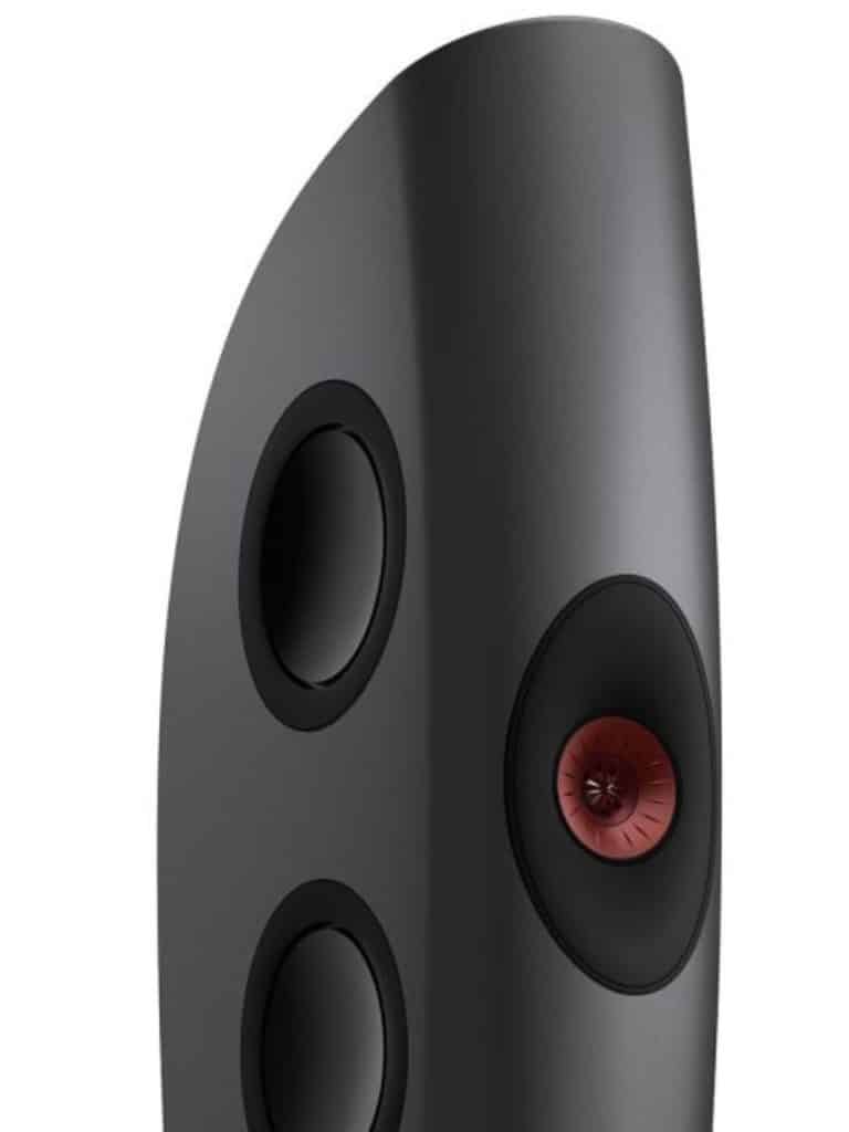 KEF Uni-Q® Haut-Parleurs Colonnes / Tours Ultra Hi-Fi Couleur Gris Anthracite / Rouge (Blade Two Meta)