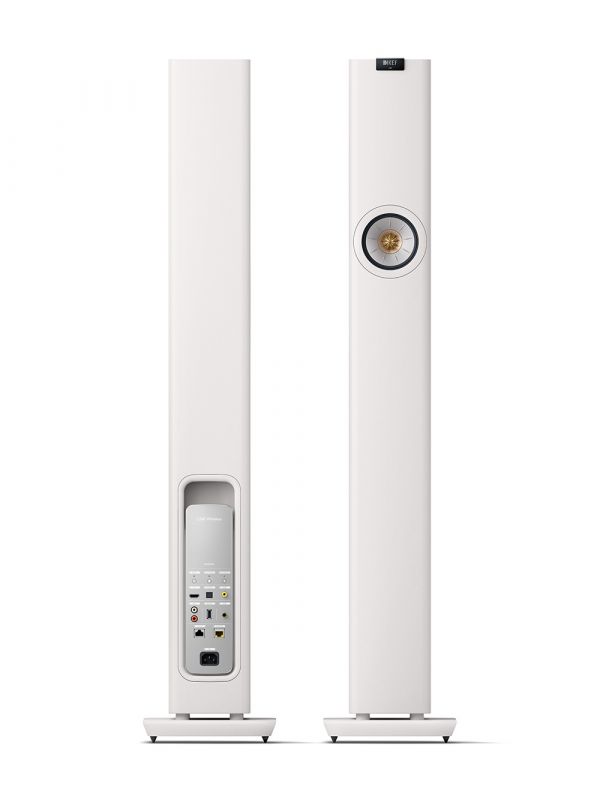 KEF Uni-Q® Haut-Parleurs Colonnes / Tours Amplifiés Sans Fil Couleur Blanc Minéral (LS60 Collection Wireless)