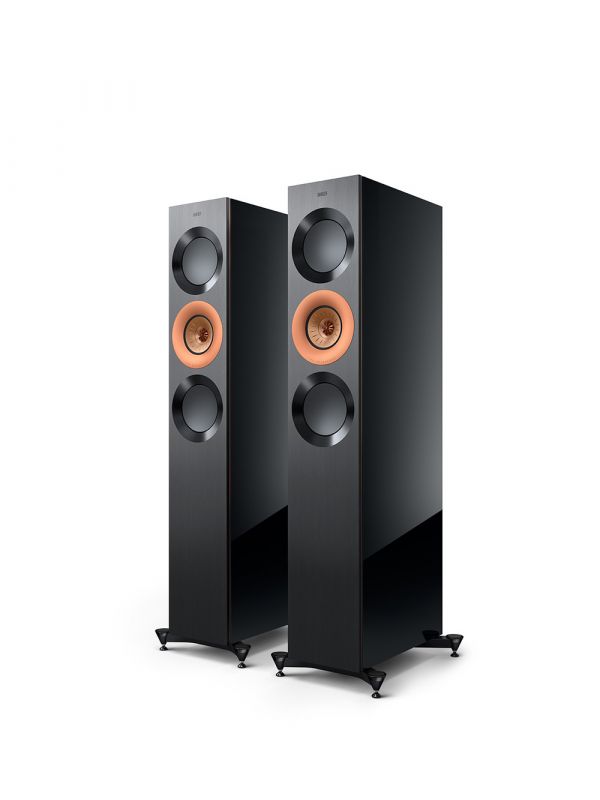 KEF Uni-Q® Driver Array with MAT™ Floorstanding Tower Speakers Color Gloss Black / Copper (Reference 3 Meta)