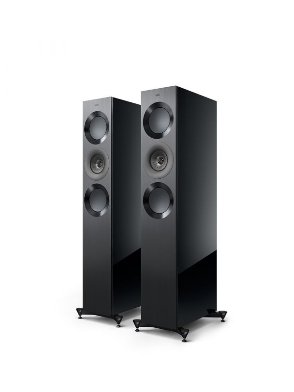 KEF Uni-Q® + MAT™ Haut-Parleurs Colonnes / Tours Couleur Noir Brillant / Gris (Reference 3 Meta)