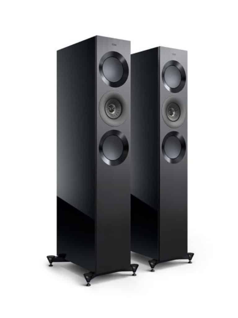 KEF Uni-Q® + MAT™ Haut-Parleurs Colonnes / Tours Couleur Noir Brillant / Gris (Reference 3 Meta)