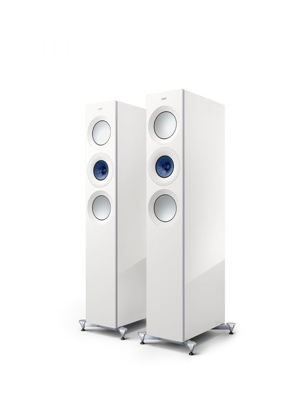 KEF Uni-Q® Driver Array with MAT™ Floorstanding Tower Speakers Color Gloss White / Blue (Reference 3 Meta)