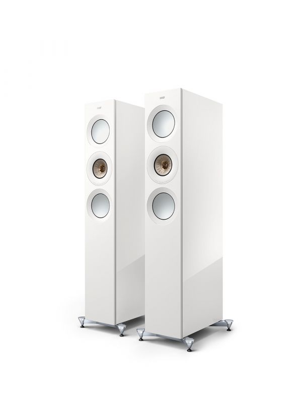 KEF Uni-Q® Driver Array with MAT™ Floorstanding Tower Speakers Color  Gloss White / Champagne (Reference 3 Meta)