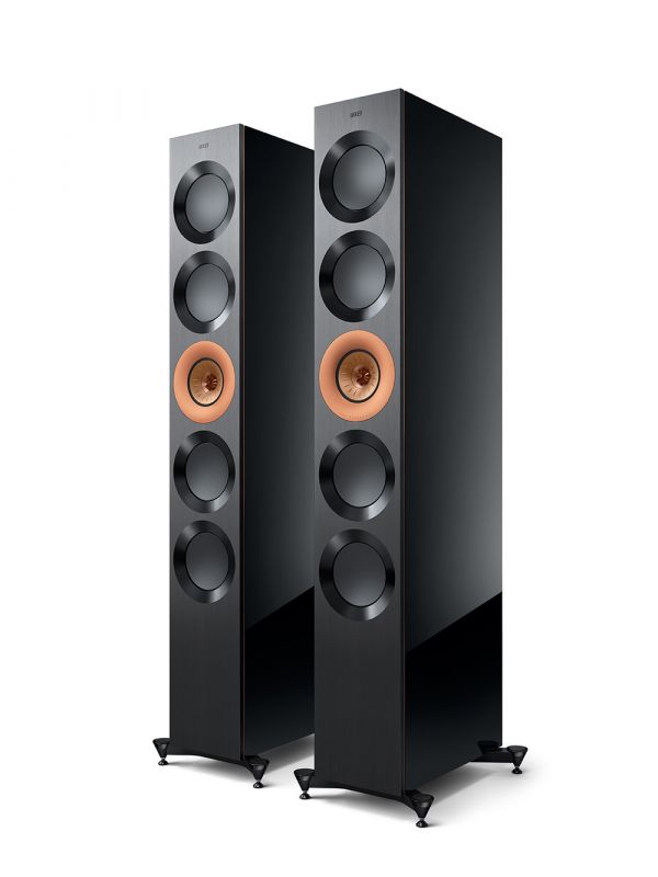 KEF Uni-Q® Driver Array with MAT™ Floorstanding Tower Speakers Color Gloss Black / Copper (Reference 5 Meta)