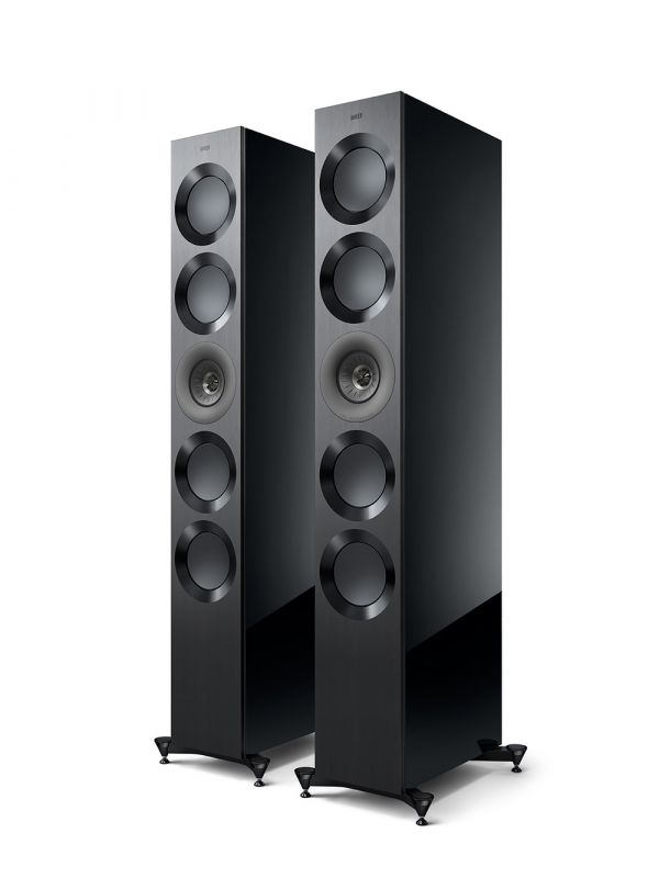 KEF Uni-Q® + MAT™ Haut-Parleurs Colonnes / Tours Couleur Noir Brillant / Gris (Reference 5 Meta)