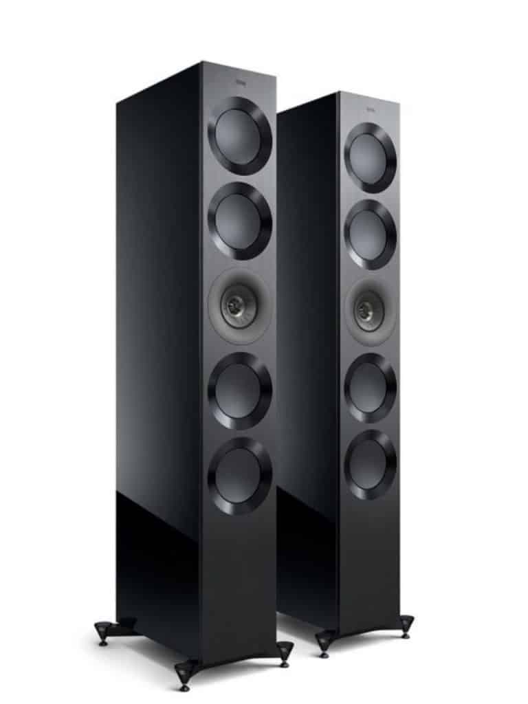 KEF Uni-Q® + MAT™ Haut-Parleurs Colonnes / Tours Couleur Noir Brillant / Gris (Reference 5 Meta)