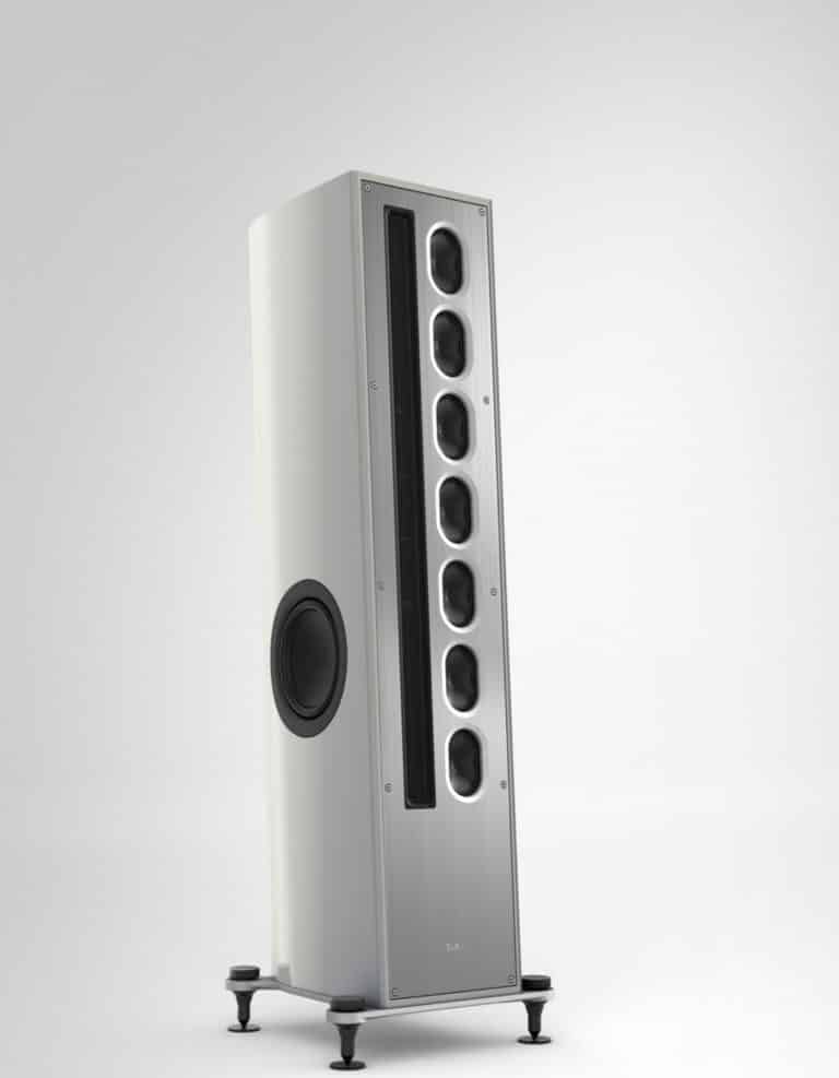 T+A Three-way Floorstanding Tower Speakers Linesource 850 mm Magnetostatic Tweeter Cabinet Color High Gloss Silver (Solitaire S530)