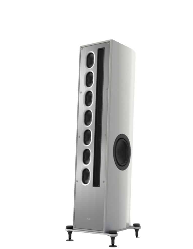 T+A Three-way Floorstanding Tower Speakers Linesource 850 mm Magnetostatic Tweeter Cabinet Color High Gloss Silver (Solitaire S530)