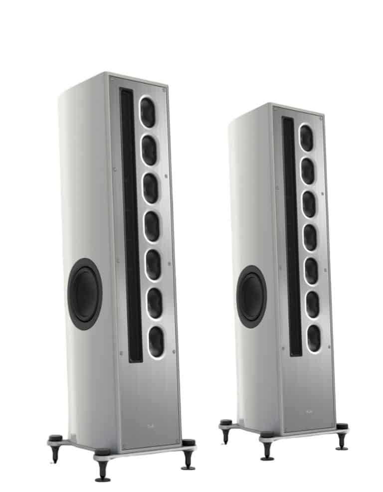 T+A Three-way Floorstanding Tower Speakers Linesource 850 mm Magnetostatic Tweeter Cabinet Color High Gloss Silver (Solitaire S530)