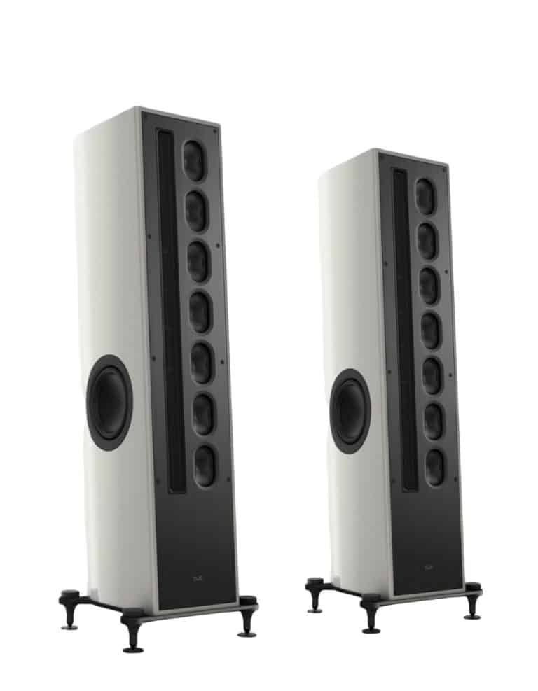 T+A Three-way Floorstanding Tower Speakers Linesource 850 mm Magnetostatic Tweeter Cabinet Color High Gloss Silver/Black (Solitaire S530) (Pair)
