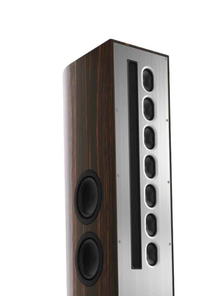 T+A Haut-Parleurs Colonnes / Tours Trois Voies Linesource 850 Mm Magnétostatique Tweeter Cabinet Couleur Macassar/Argent Brillant (Solitaire S540) (Paire)