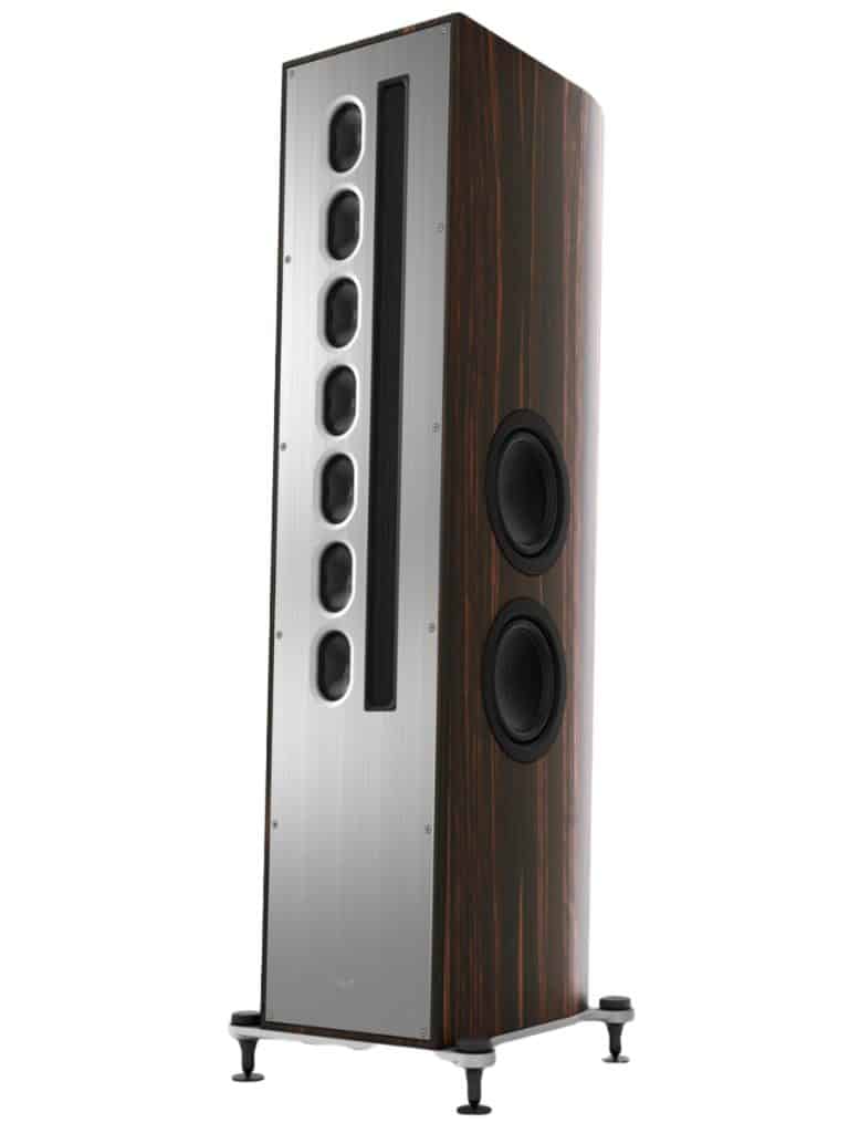T+A Haut-Parleurs Colonnes / Tours Trois Voies Linesource 850 Mm Magnétostatique Tweeter Cabinet Couleur Macassar/Argent Brillant (Solitaire S540) (Paire)