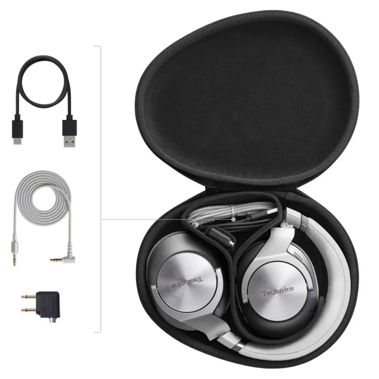 Technics Casque Filaire et Bluetooth / Sans Fil Supra-auriculaire + Réduction de Bruit Couleur Argent et Blanc (EAH-A800)