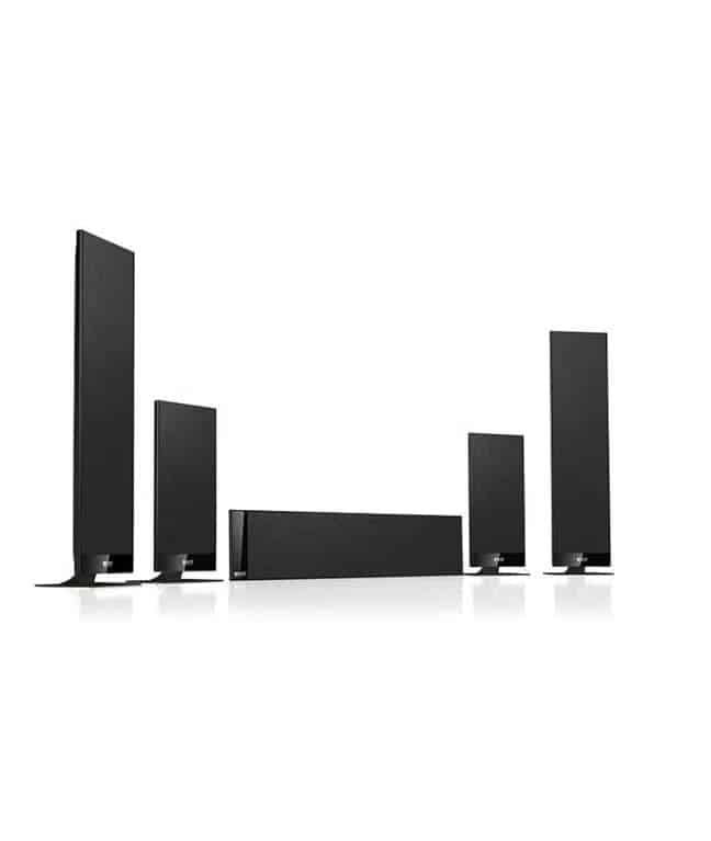 KEF Ensemble de Haut-parleurs Ultra-Plat 5.0 de Couleur Noir (T205)