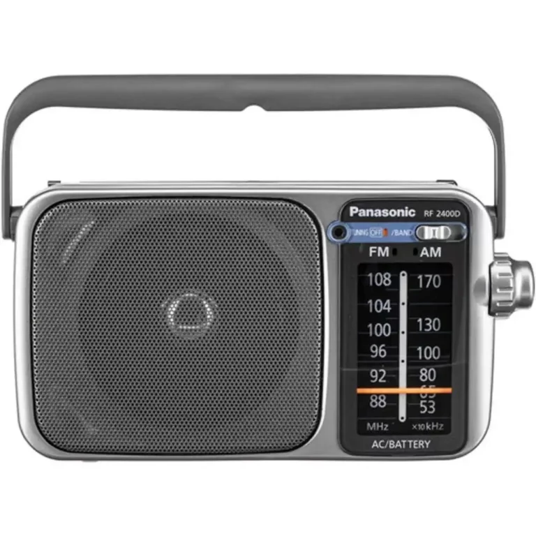 Panasonic Portable Radio Analogique AM/FM, Alimentation secteur, Argent (RF-2400)