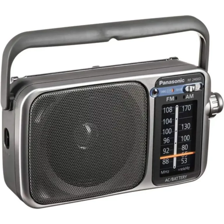 Panasonic Portable Radio Analogique AM/FM, Alimentation secteur, Argent (RF-2400)