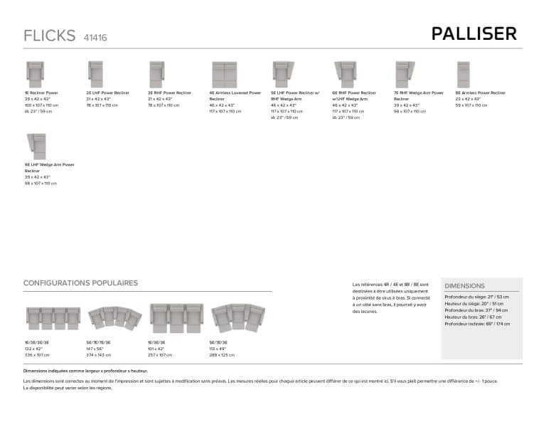 Palliser Flicks sièges de cinéma maison (41416)