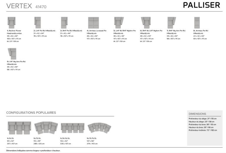 Palliser Vertex bancs de cinéma (41470)