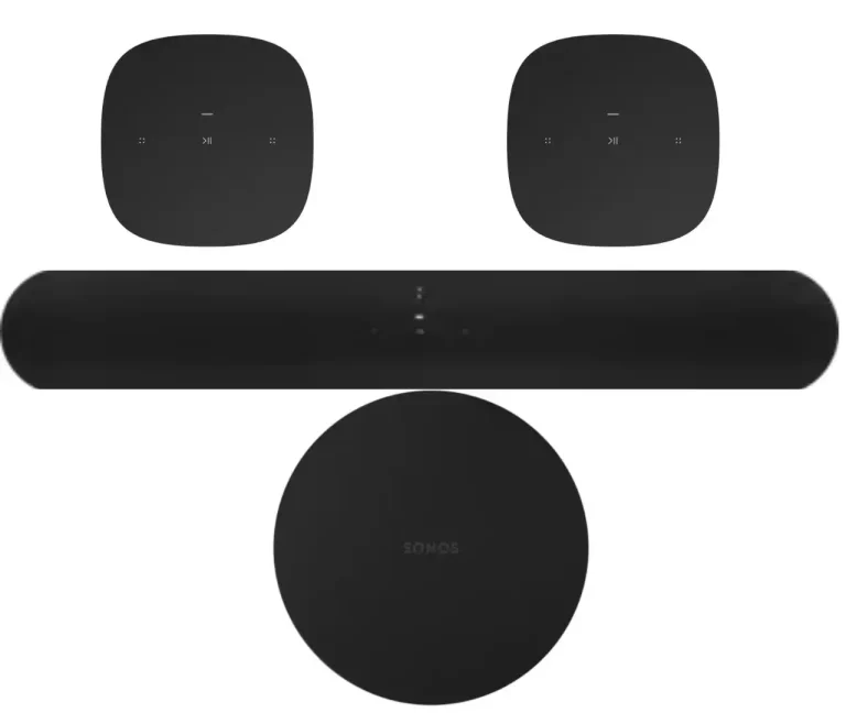 Package Sonos Beam Gen 2 + Sonos Sub Mini + 2 Sonos One SL (PKBEAMSUBMINIONESLBK)