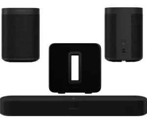 Package Sonos Beam Gen 2 + Sonos Sub Gen 3 + 2 Sonos One SL (PKBEAMSUBONESLBK)