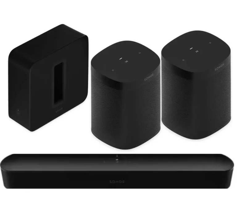 Package Sonos Beam Gen 2 + Sonos Sub Gen 3 + 2 Sonos One SL (PKBEAMSUBONESLBK)