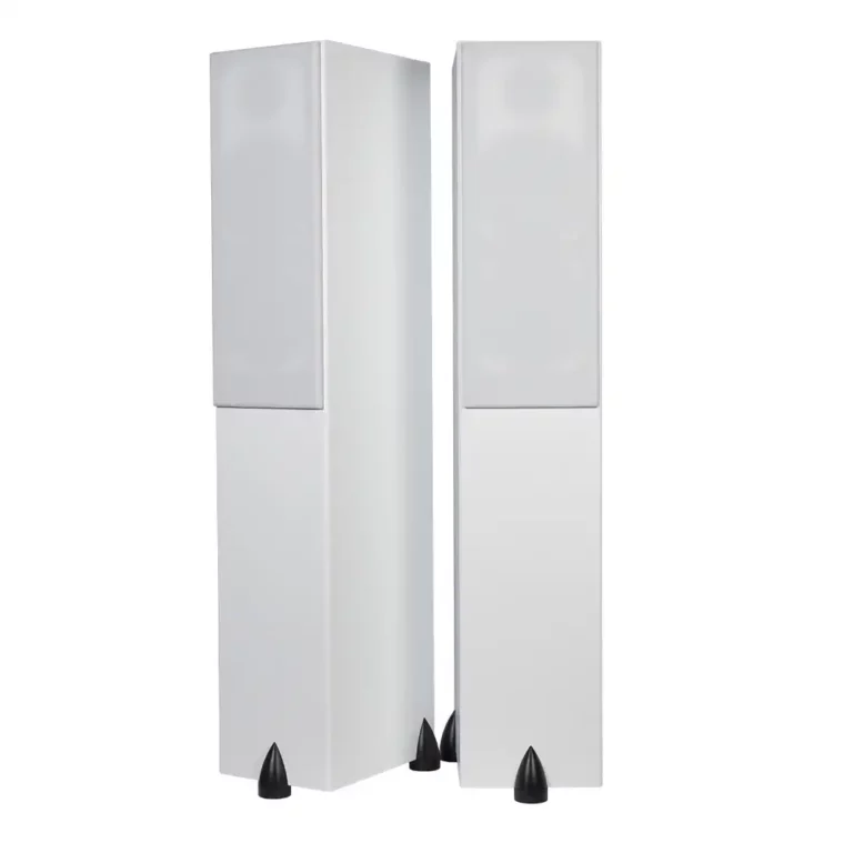 Totem Bison Twin Tower Enceintes en Blanc Satiné (Paire)