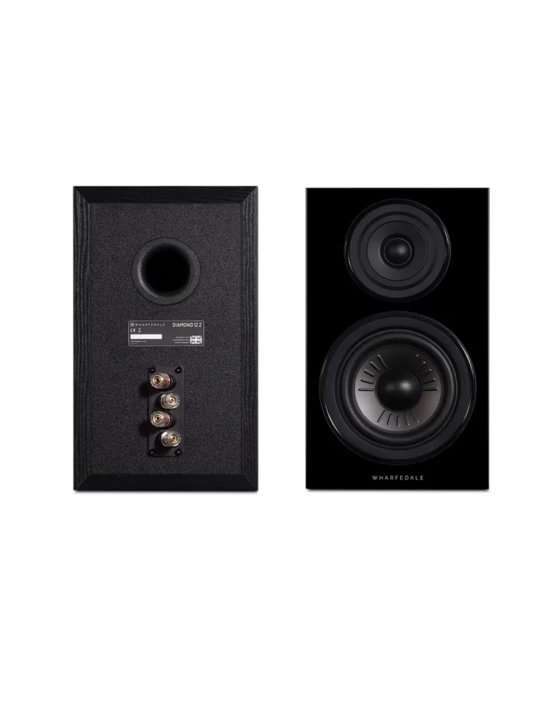 Wharfedale Diamond 12.2 d'Etagère Colonnes en Frêne Noir Paire