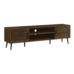 Brown Wood TV Stand w/ 2 Doors 72″