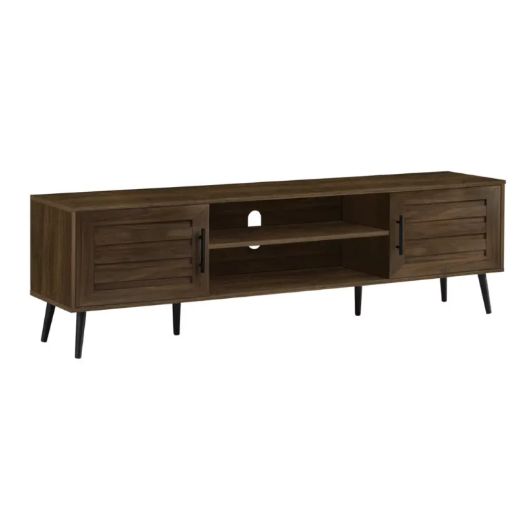 Brown Wood TV Stand w/ 2 Doors 72