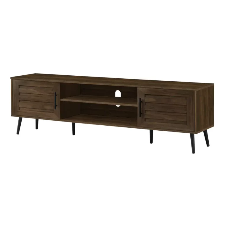 Brown Wood TV Stand w/ 2 Doors 72