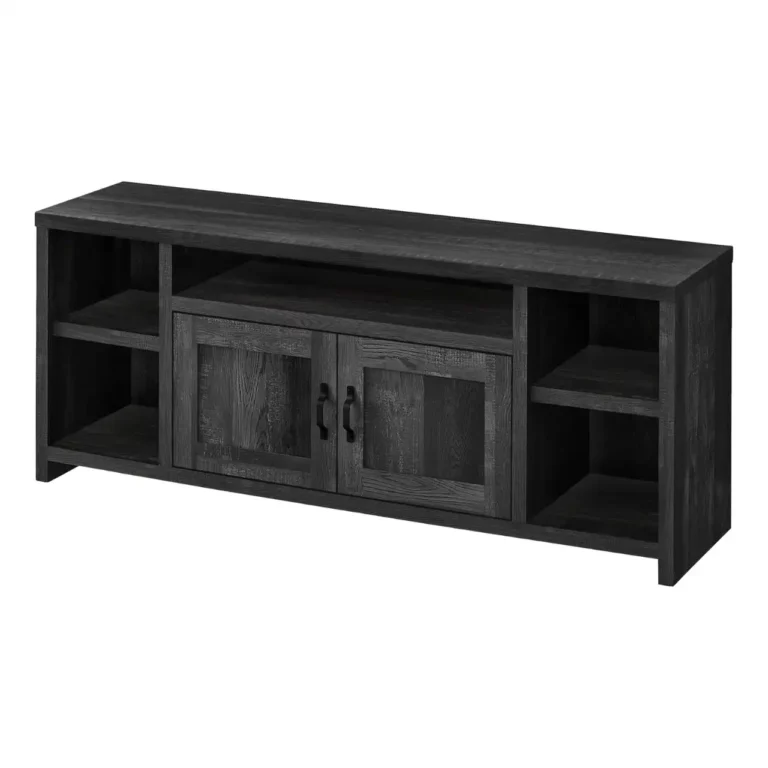 MONARCH Meuble TV Noir en Bois Récupéré 60 Po