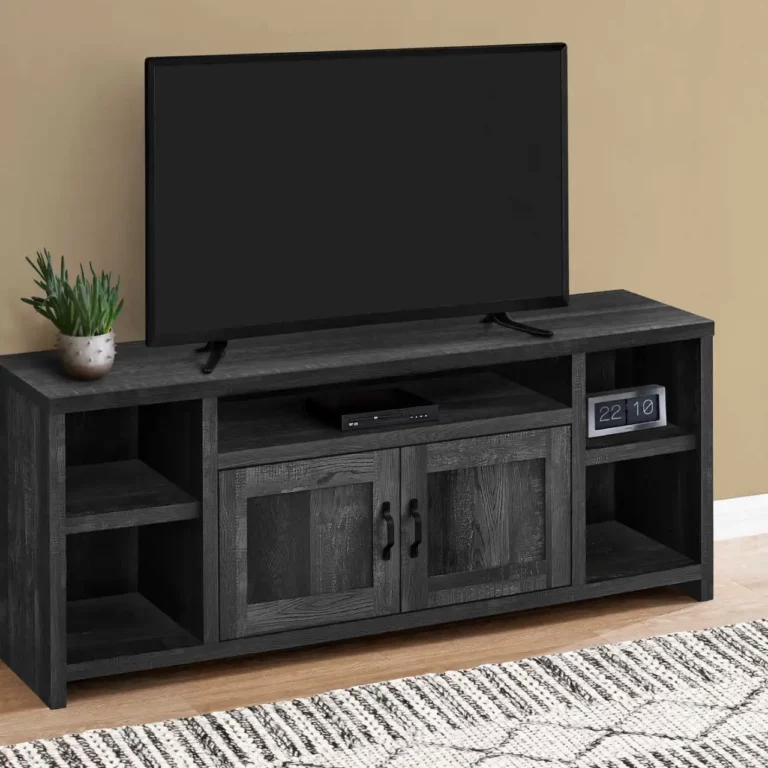 MONARCH Meuble TV Noir en Bois Récupéré 60 Po