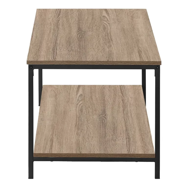 Table Basse en Bois avec Cadre en Métal Noir 40 Po