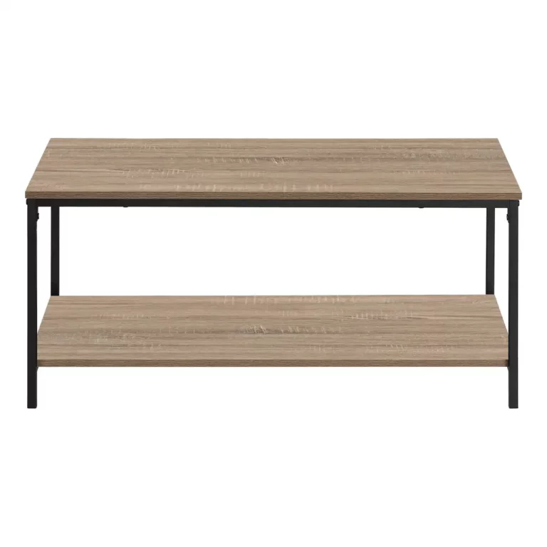 Table Basse en Bois avec Cadre en Métal Noir 40 Po