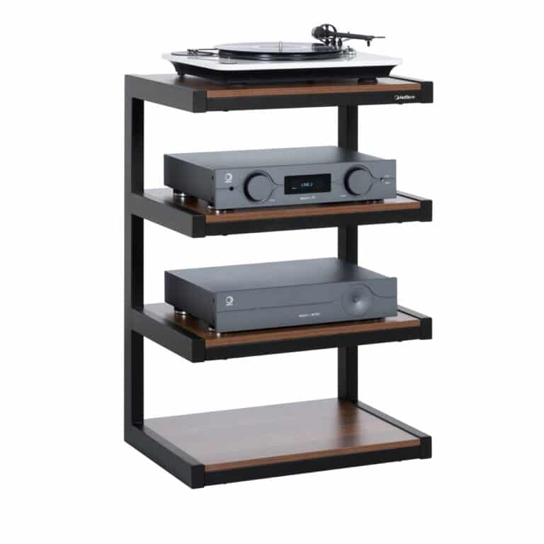 Norstone Esse Meuble HiFi à Quatre Étagères en Noyer (ESSHIFIWN)