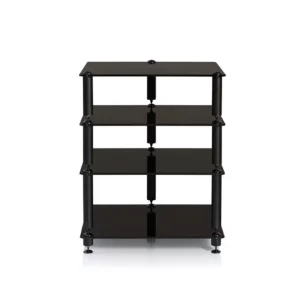 Norstone Norber 2 Bergen 2 Black Four Glass Shelf HiFi Rack (NORBER 2)