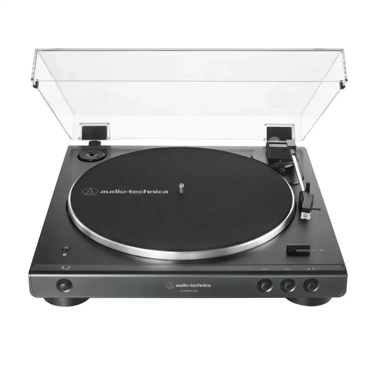 Audio Technica AT-LP60XBT-USB Platine Vinyle à Entraînement par Courroie Sans Fil Entièrement Automatique, Noir