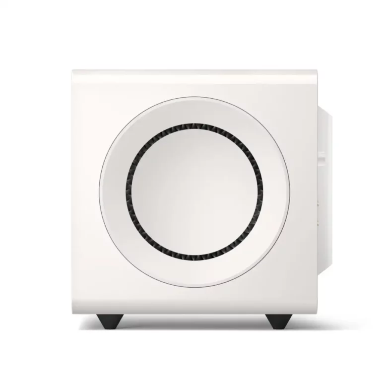 KEF KC92 Force Cancelling Powered Subwoofer –  Twin 9-Inch – White Gloss