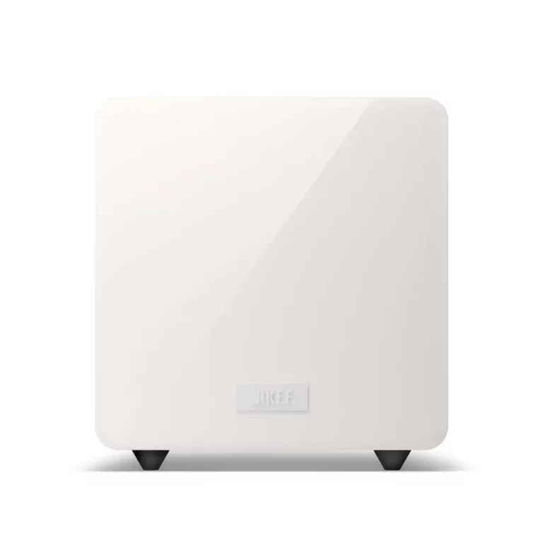 KEF KC92 Force Cancelling Powered Subwoofer –  Twin 9-Inch – White Gloss