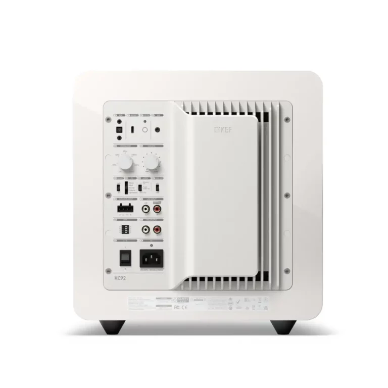 KEF KC92 Force Cancelling Powered Subwoofer –  Twin 9-Inch – White Gloss