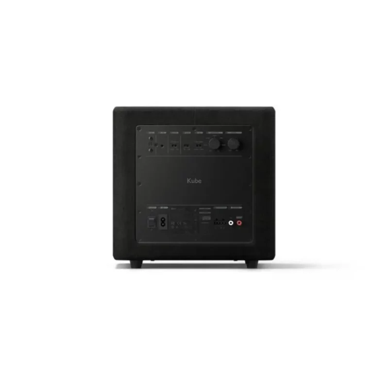 KEF Kube 8 MIE – Caisson de Basses Actif à l'Avant – Noir Brillant