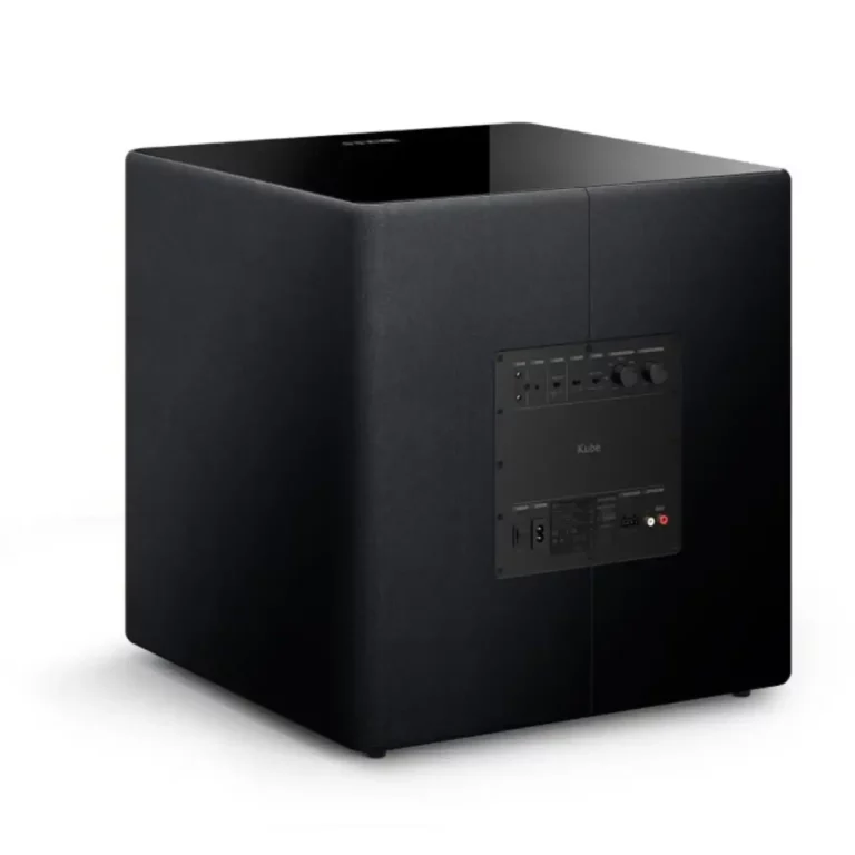 KEF Kube 15 MIE – Caisson de Basses Actif à l'Avant – Noir Brillant
